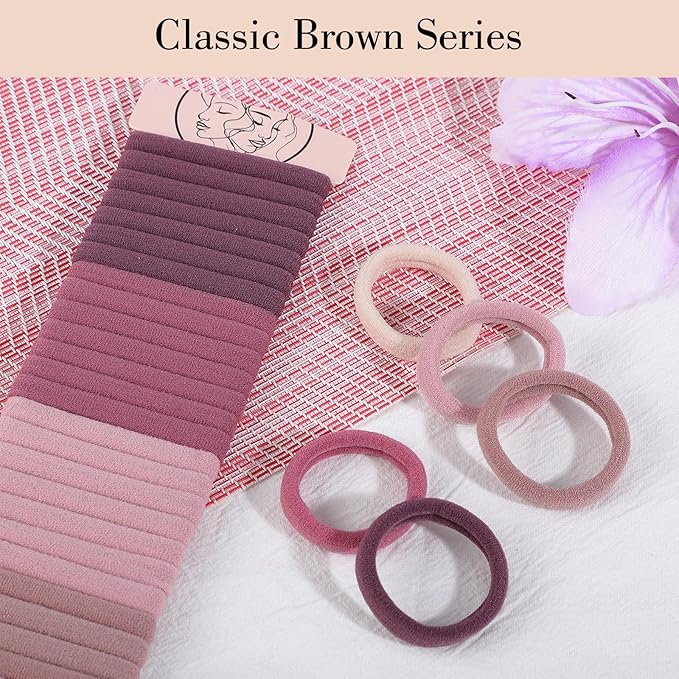 100PCS Hair Ties for Thick Hair, Seamless Nylon Elastic Ponytail Holders Stretchy Hair Bands for Women Girls