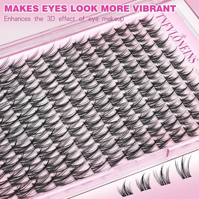 Wispy Lash Clusters Manga Cluster Eyelash Extensions Natural Fairy Eyelash Clusters 140Pcs Individual Lashes Clusters CC Curly Spiky Lash Extension by TNFVLONEINS