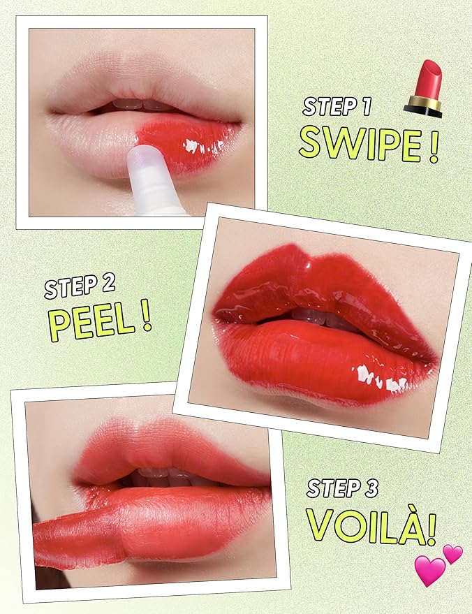 LIP My Tint Pack - Korean Lip Stain Peel Off Pack | Kiss-Proof Korean Lip Tint Long Lasting Lip Stain Marker | Waterproof Lip Stain Peel Off Lipstick (01. Soft Pink, 0.50 Fl Oz)