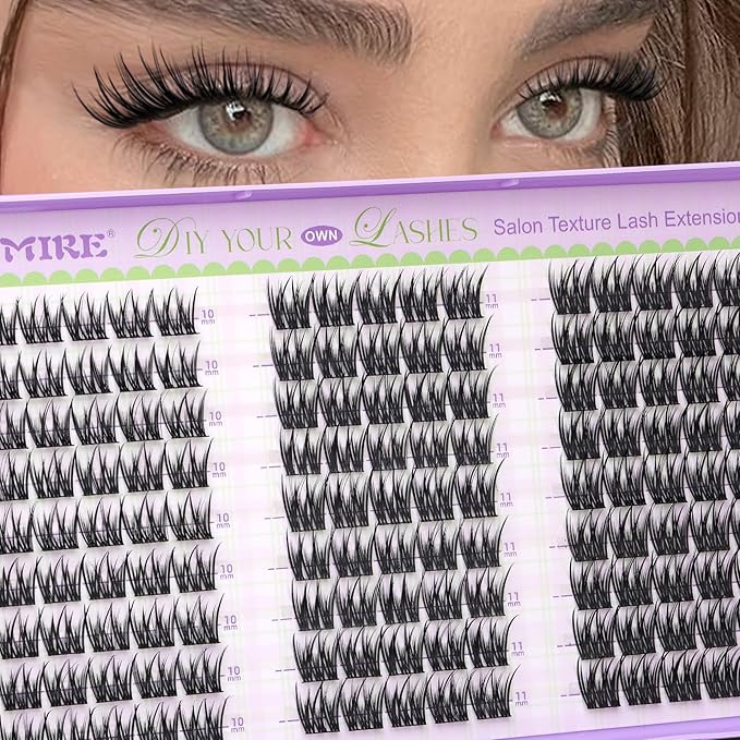 Natural Lash Clusters Wispy Eyelash Clusters Volume Cluster Eyelash Extensions 10-12MM Short Lash Extensions Easy to Apply Pestañas Postizas Naturales DIY at Home by JIMIRE