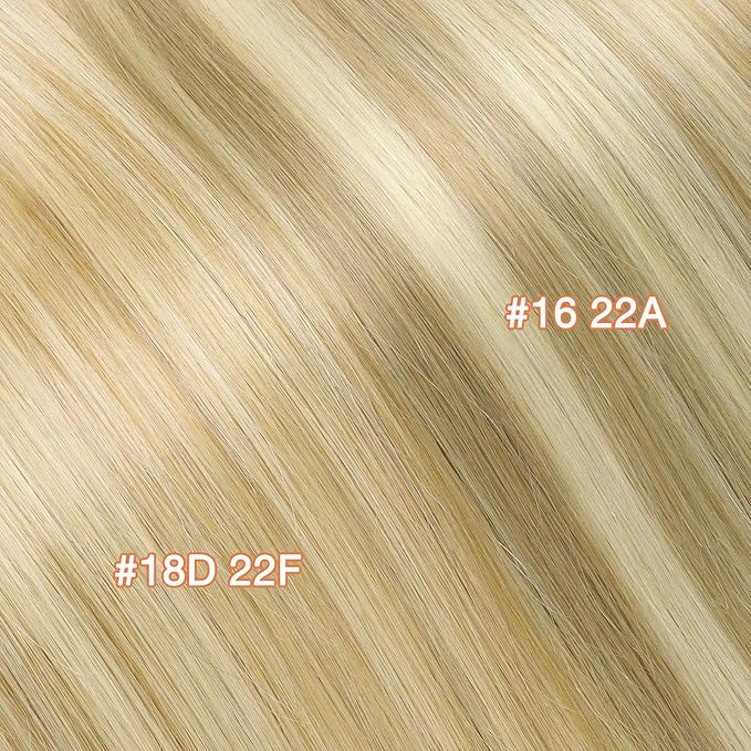 GOO GOO Invisi Edge Clip in Hair Extensions 7Pcs Injected Seamless PU Clip in Hair Extensions 24inch 150g, Virgin Real Human Hair, #3/8/613 Balayage Walnut Brown to Ash Brown and Bleach Blonde