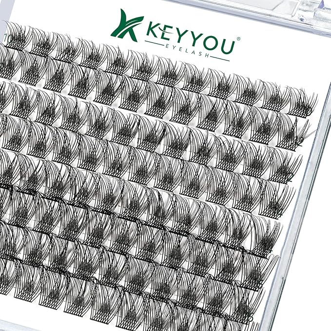 Lash Clusters,96 Pcs Cluster Lashes D Curl 8-18MIX DIY Lash Extensions Eyelash Clusters,KEYYOU Volume Wispy Individual Lashes Soft&Comfortable Easy DIY at Home(Y13,D-8-18MIX)