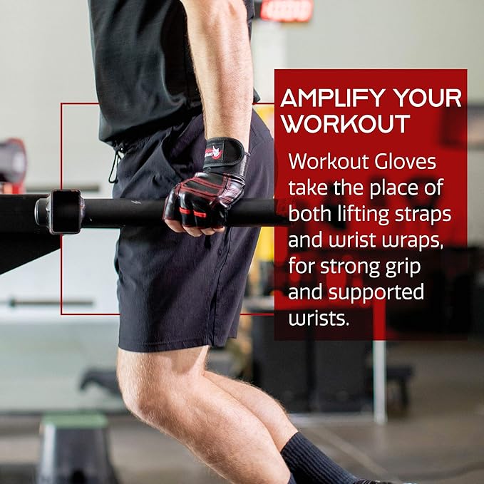 Work Out Gloves for Weight Lifting - Top Men and Womens Weightlifting Gym Glove for Barbell Exercise Workouts - Extra Soft Protective Grips for Comfortable Workout Grip with Lock In Wrist Wrap