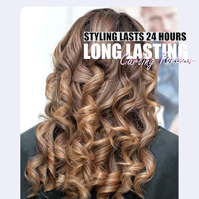 FARERY Long Barrel Curling Iron 1 Inch, Ceramic Curling Iron for Thin Hair, Infused Argan Oil & Keratin, Long Lasting Styling, 11 Adjustable Temp, Include Clips & Silicone Pad