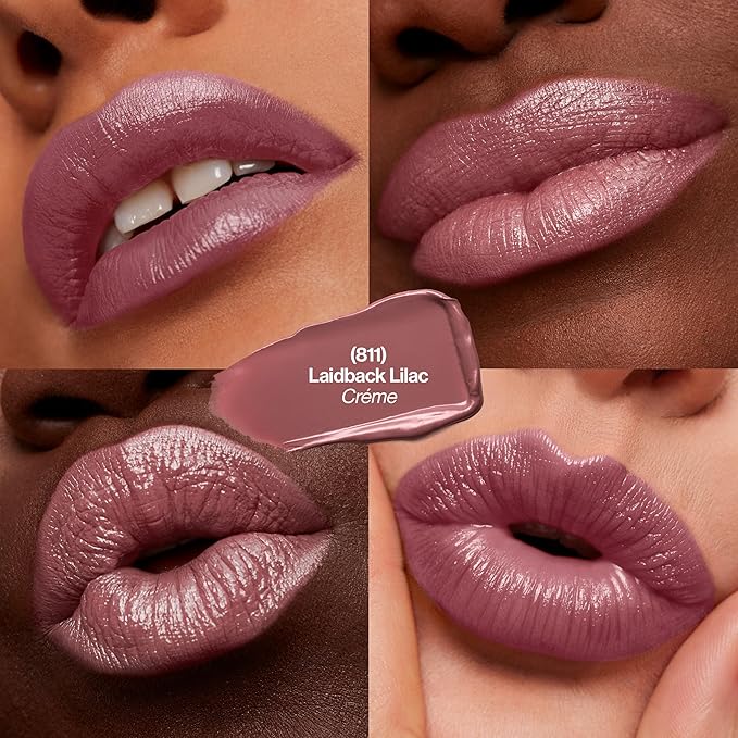 Revlon Super Lustrous Lipstick, Creamy Formula For Soft, Fuller-Looking Lips, Moisturized Feel, 811 Laidback Lilac, 0.15 oz
