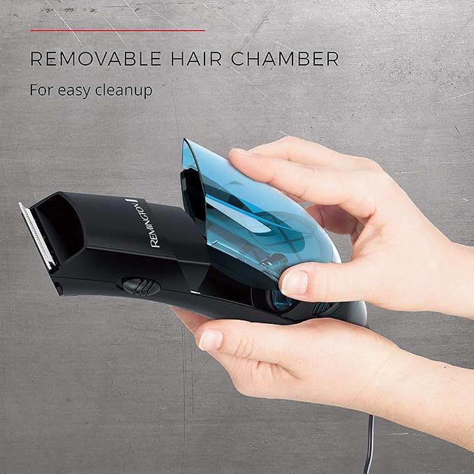 Remington Vacuum Haircut Kit, Vacuum Beard Trimmer, Hair Clippers for Men with Removable Hair Chamber and Dual Motor Power (18 Pieces) (Pack of 2)