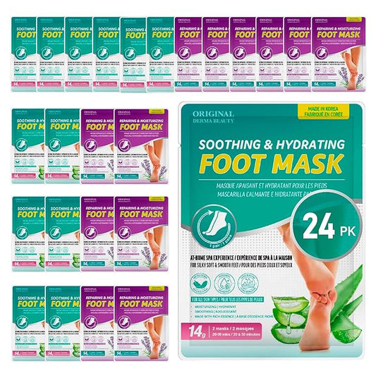 Innerest Original Derma Beauty 24 pairs Moisturizing Foot Mask Foot Spa Foot care (Aloe & Lavender)