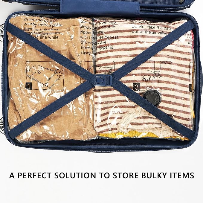8 X-Jumbo Vacuum Storage Bags, Compression Packing Seal Space Saver Cubes for Clothing Bedding Comforters Blankets Pillows