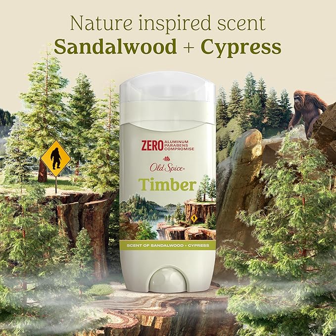 Old Spice Men's Aluminum-Free Deodorant, Timber with Sandalwood, 24/7 Odor Protection, 3oz (Pack of 3)