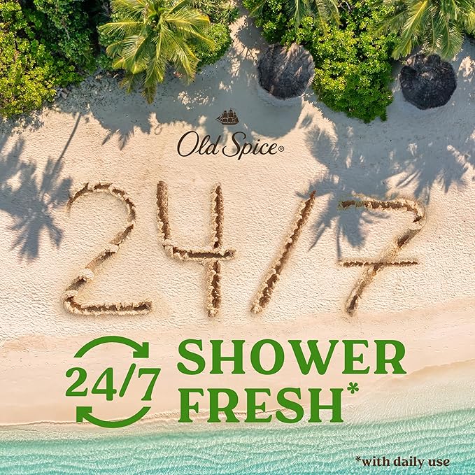 Old Spice Cleansing Body Wash for Men, 24/7 Shower Fresh with Lasting Scent, Cleanse & Refresh, Gentle on Skin, Vitamin B3, Fiji with Palm Tree + Coconut Scent, 30 oz (Pack of 4)