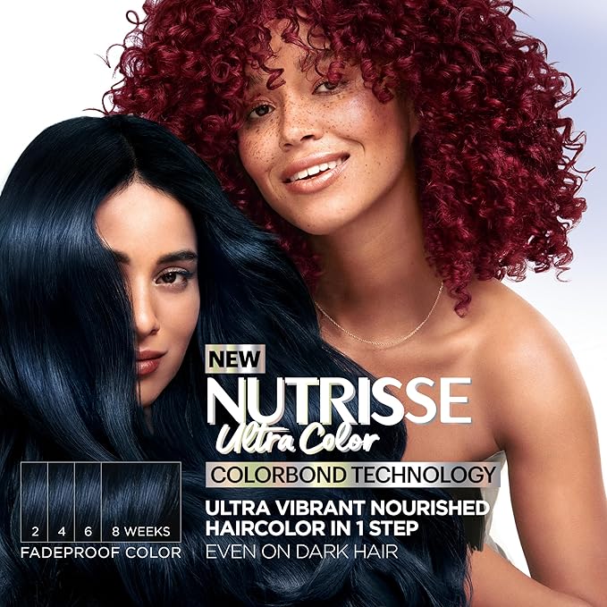 Garnier Hair Color Nutrisse Ultra Color Nourishing Creme, BR3 Intense Burgundy (Lotus Berry) Red Permanent Hair Dye, 1 Count (Packaging May Vary) (Pack of 2)