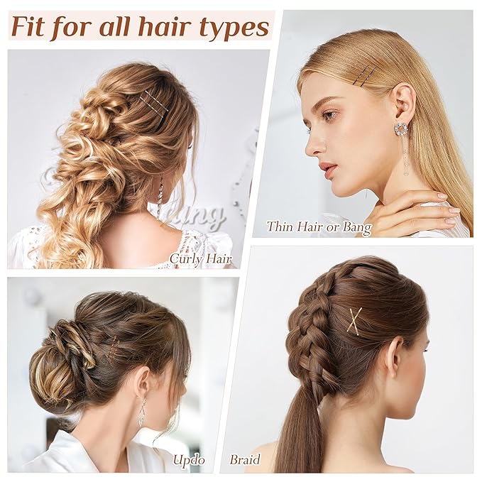 DF DUALFERV Bobby Pins, 500 Pcs Brown Blonde Black Hair, 2 Inch Premium, Secure Hold, Hair Pins for Women and Girls