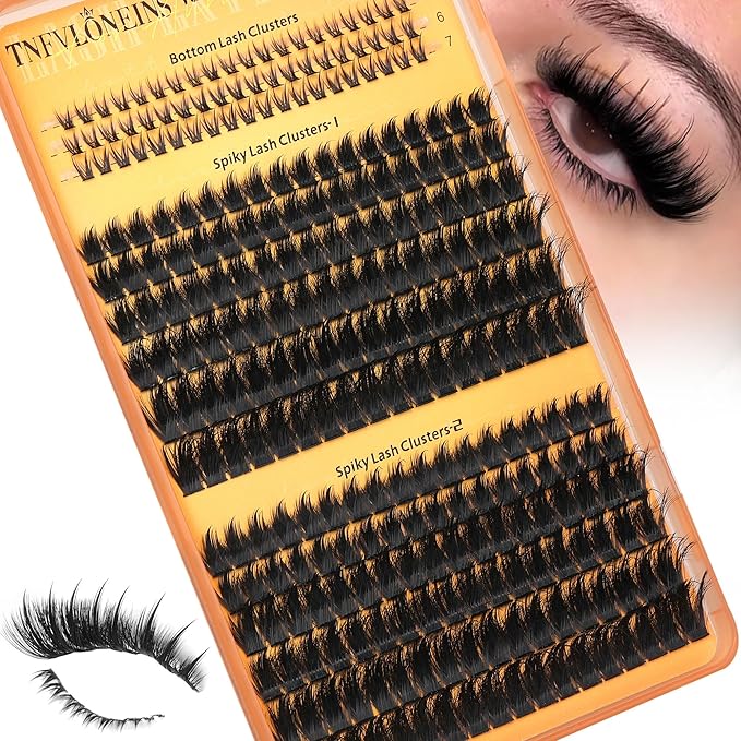 Fluffy Lash Clusters with Bottom Eyelash Clusters Manga Cluster Eyelash Extension Wispy Lashes Clusters with Spikes Fairy Individual Lashes Extension Anime Cluster Lashes by TNFVLONEINS (276Pcs)
