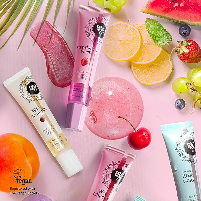 Rosee Lip Gloss Vegan & Cruelty Free Treatment, Professional Make up, Long Lasting Glossy with Shea Butter, Moisturize, Protect & Smooth, High Shine, Non-Sticky - Clear, 05 Fl oz