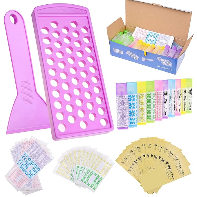 Lip Balm Filling Tray and Spatula (Purple))