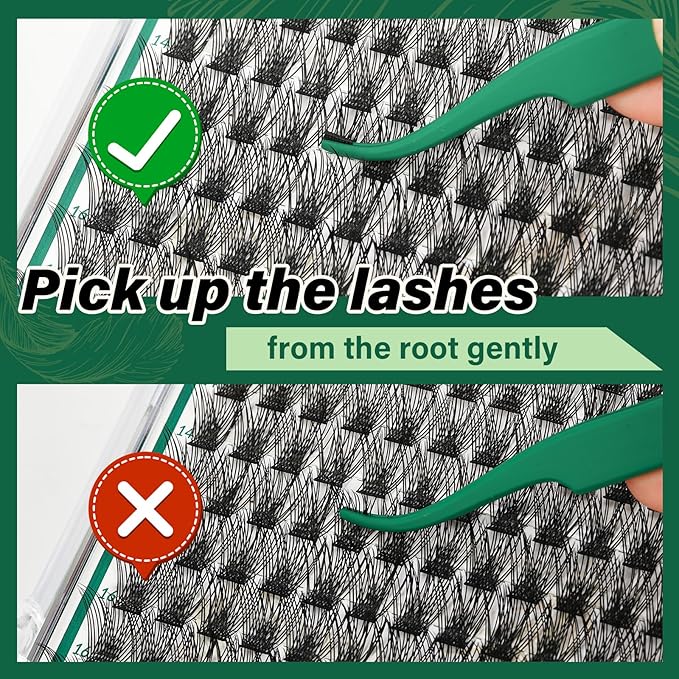 Lash Clusters 144pcs Individual Lashes D Curl 14mm Eyelash Clusters KEYYOU Air Touch Cluster Lashes Super Lightweight Soft Wispy Comfortable Easy DIY at Home(Air02-D-14mm)