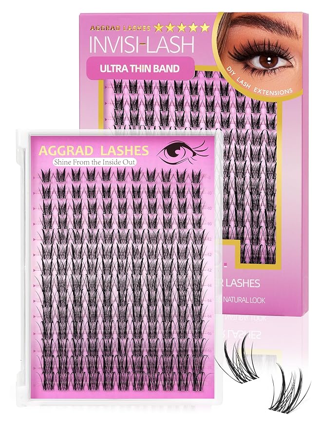 Aphrodite Lash Clusters Wispy Natural 8-18mm Eyelash Clusters Extension Kit C Curl - WideSpan DIY False Lash Extensions Spiky Lashes Individual Lashes with Ultra-Thin Invisible Wide Lash Band