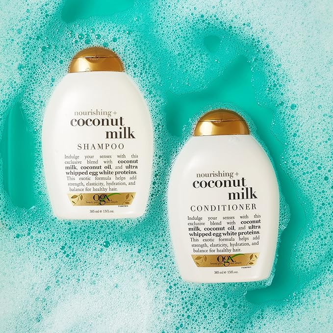 OGX Nourishing Coconut Milk Shampoo | For Strong Hair | With Coconut Oil | Egg White Protein | Sulfate-Free