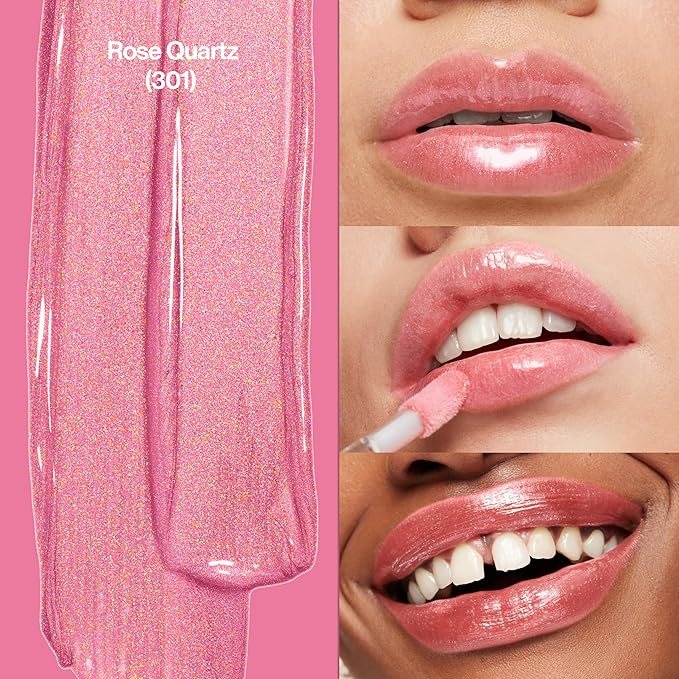 Revlon Super Lustrous Lip Gloss, Non-Sticky, Hydrating, High Shine Finish, 301 Rose Quartz, 0.13 oz